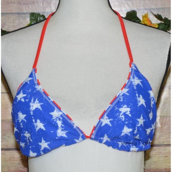 Xhilaration 2 Piece Reversible String Bikini Size L American Flag Patriotic Sexy - Picture 3 of 14